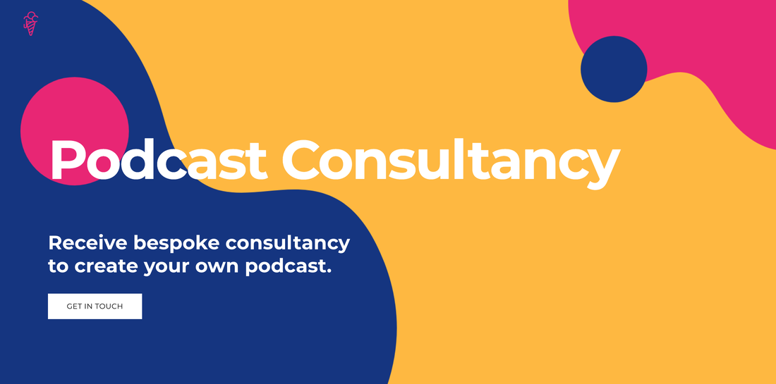 Screenshot of podcast consultancy websites landing page